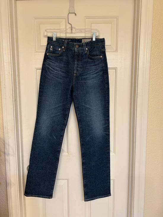 Ag Adriano Goldschmied Denim - AG Adriano Goldschmied Alexxis Straight Leg High Rise Jeans in Dark Blue Wash 27